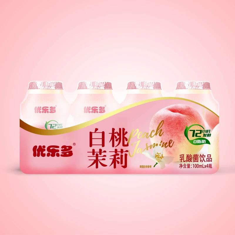 优乐多白桃茉莉乳酸菌100ml*8瓶发酵小瓶餐后添加脱脂
