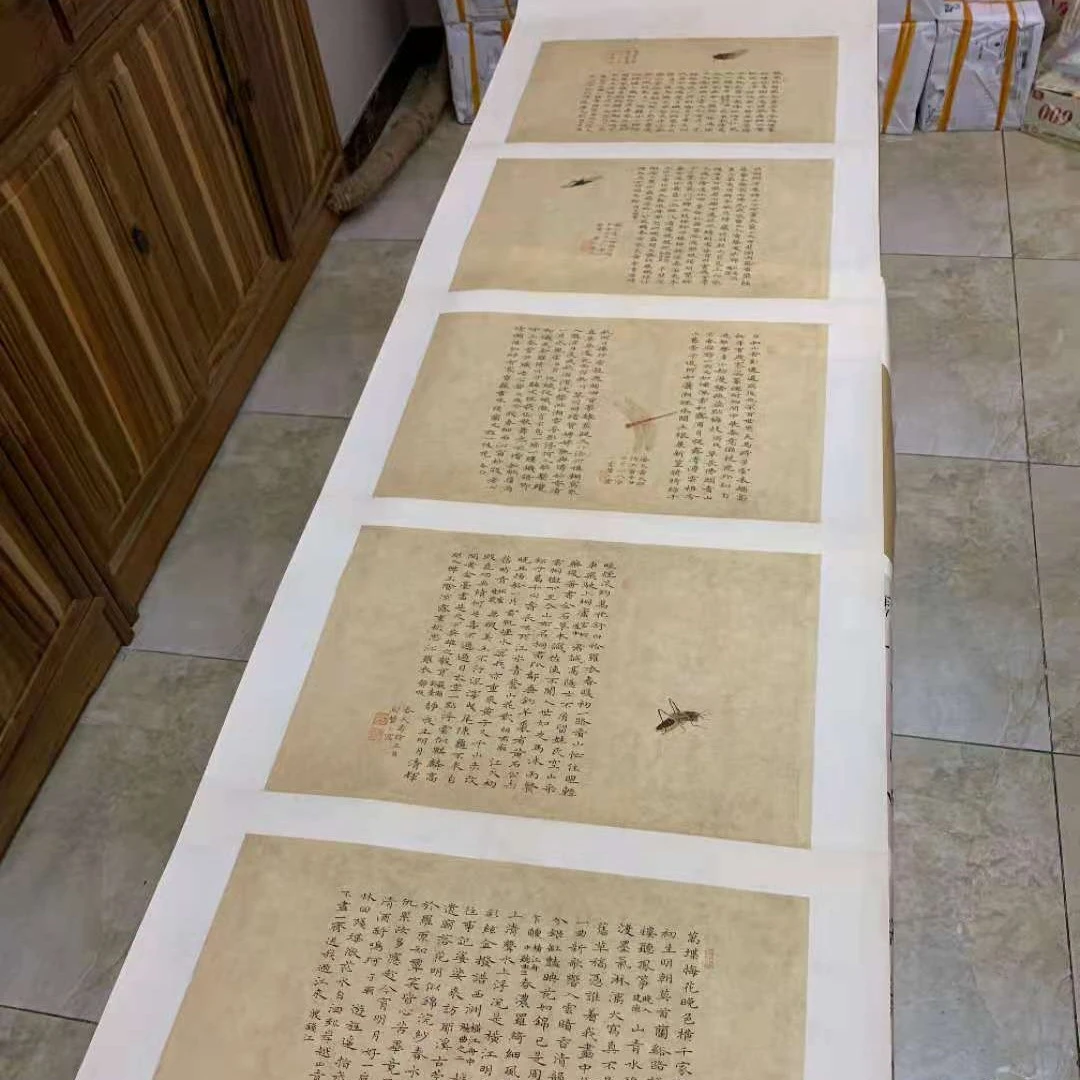 013号隐庐文房精品草虫作品纸六尺条幅四尺条幅