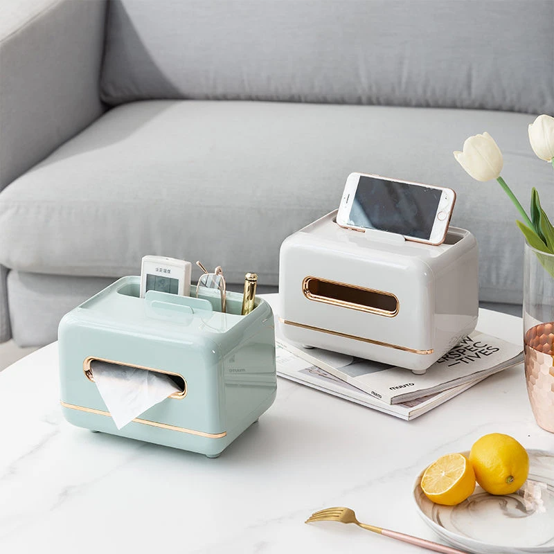纸巾盒客厅茶几轻奢ins 风高颜值抽纸盒遥控器收纳盒多功能餐巾盒