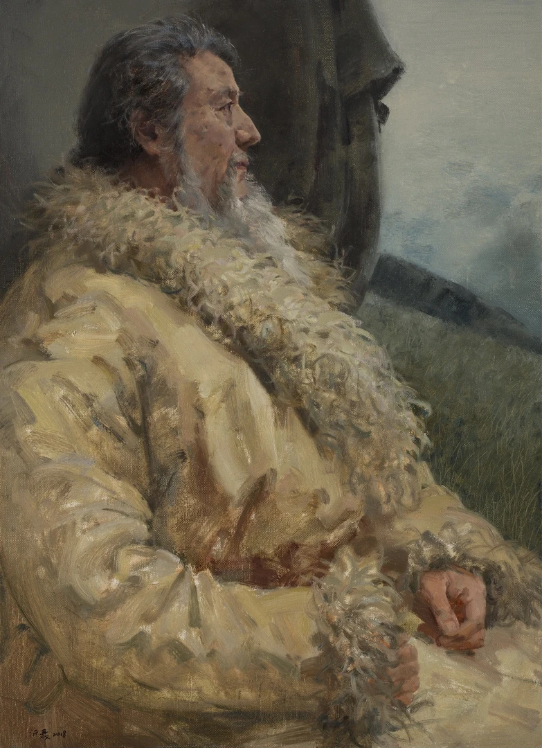 艺昕艺术/原创油画作品《守望者》/尺寸：60X80CM