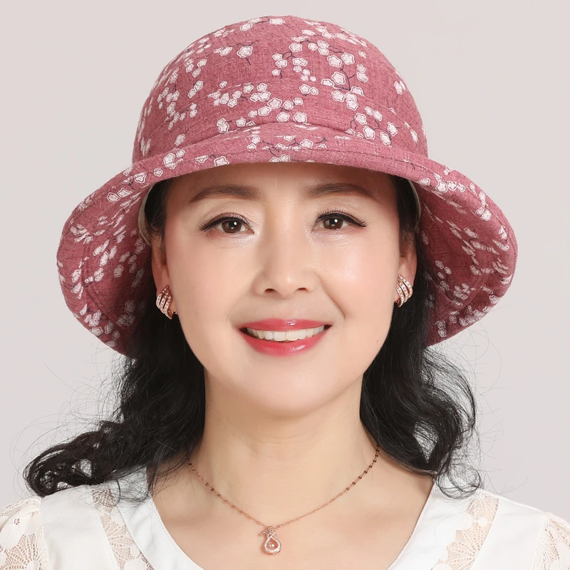 中老年人老太太女春秋天薄款妈妈盆帽渔夫帽老人奶奶遮阳帽布帽女