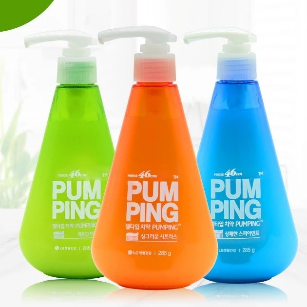 韩国进口倍瑞傲派缤pumping成人牙膏 液体按压式