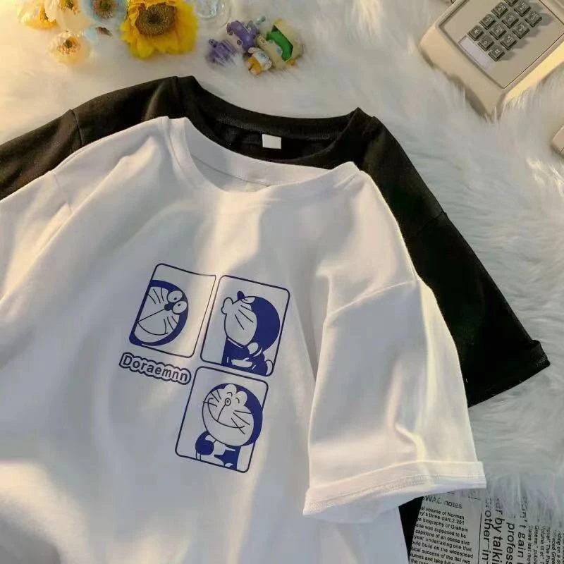 哆啦A梦小铃铛短袖T恤情侣装 男女同款