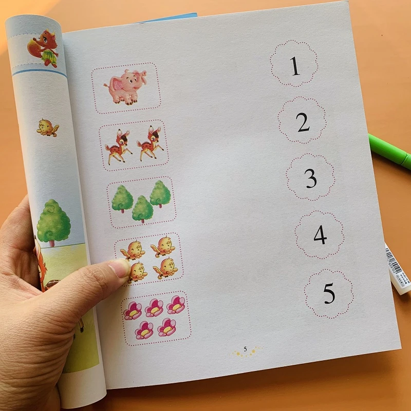 幼儿园小班数字连线书看图写数字0-10以内加减法看图列式计算