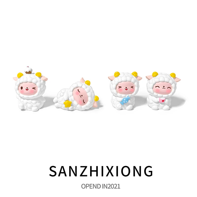 车载摆件可爱小绵羊汽车摆件创意车载中控台装饰摆件车内饰品摆件