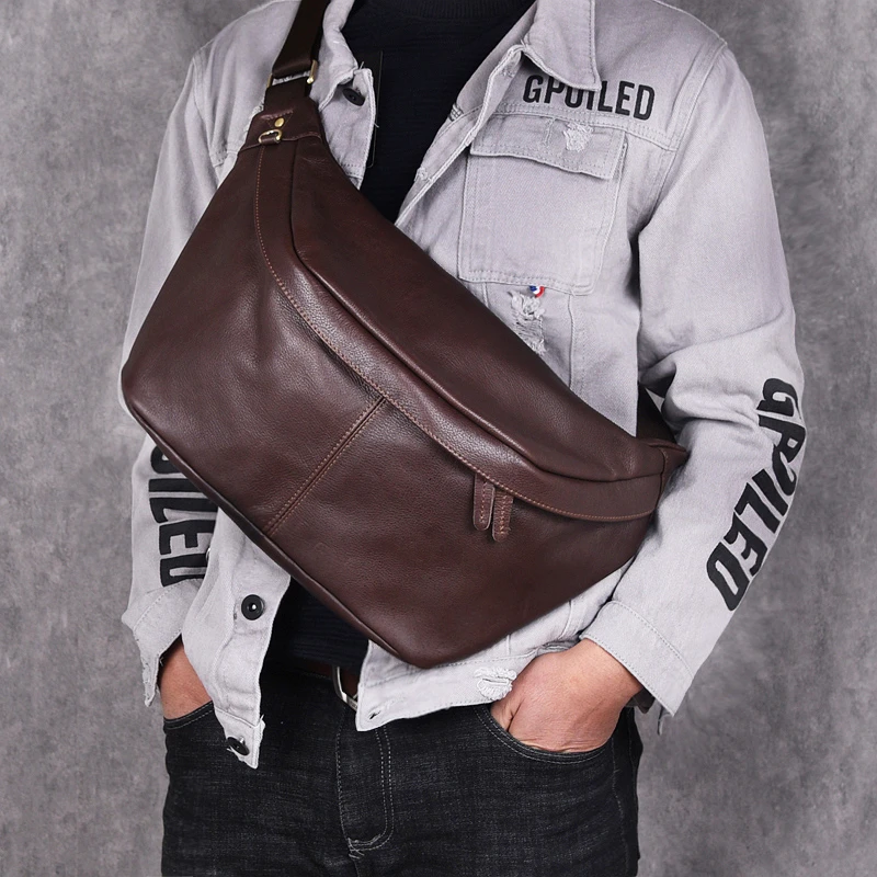 复古多功能大容量胸包男士肩包潮流斜挎包机车运动包国潮腋下包