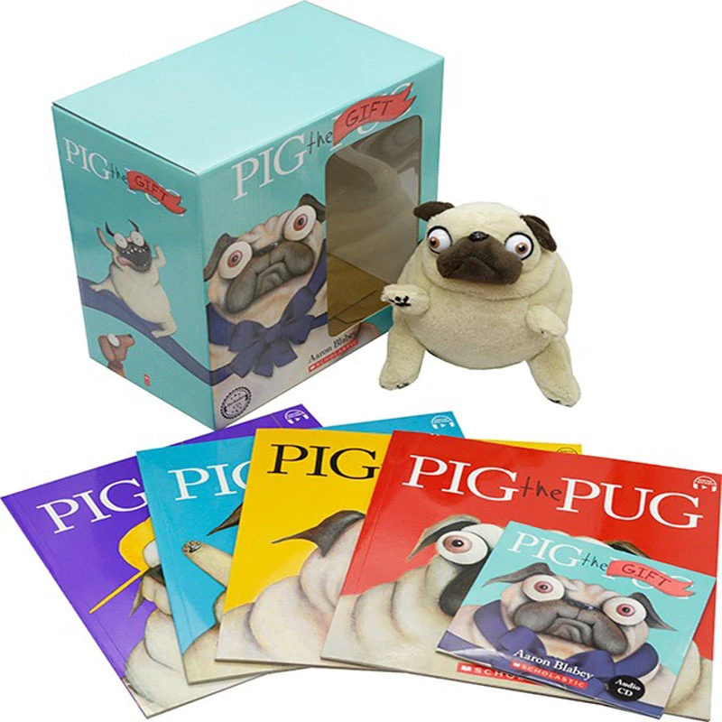 学乐绘本PigthePug哈巴狗4册套装儿童幽默故事阅读书+CD+玩偶原版