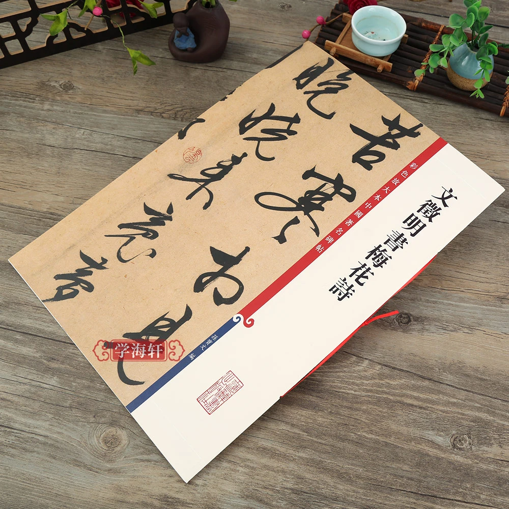 文徵明梅花诗彩色放大本著名碑帖文征明行草书书法毛笔字帖艺术