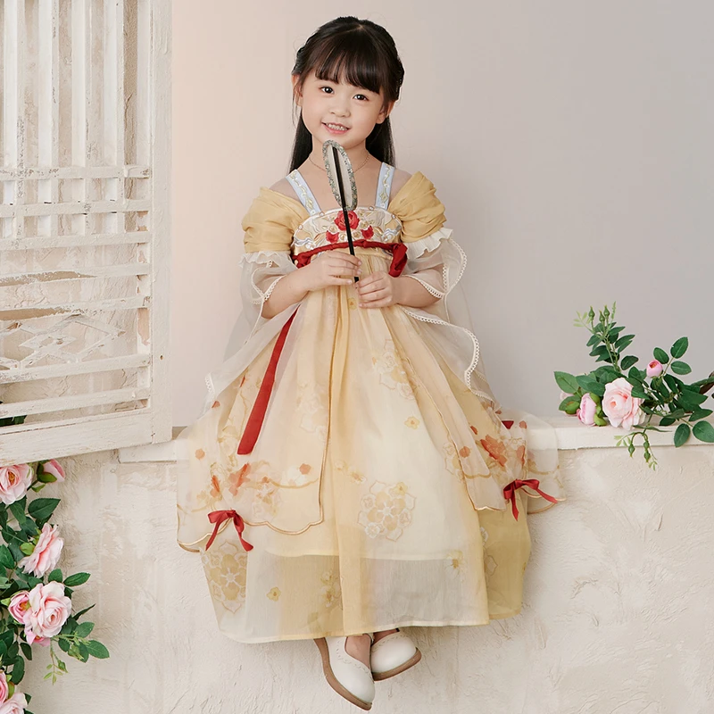 [野兽玫瑰]默认130联系客服更换尺码十 三余童装亲子刺绣国风裙