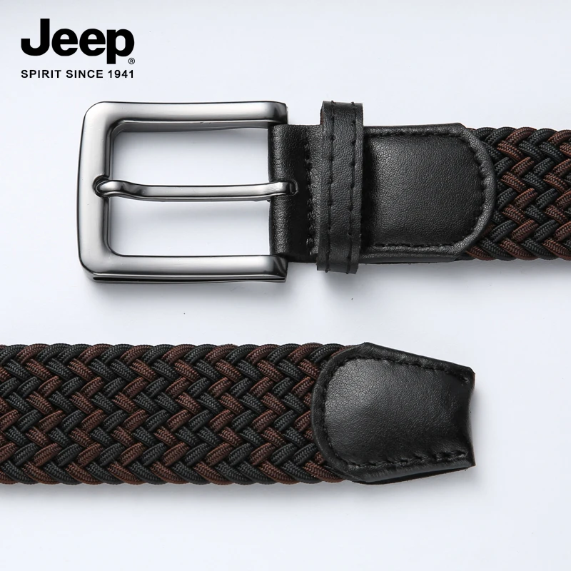 JEEP SPIRIT吉普爆款正品男士松紧编织弹性帆布裤带尼龙休闲皮带