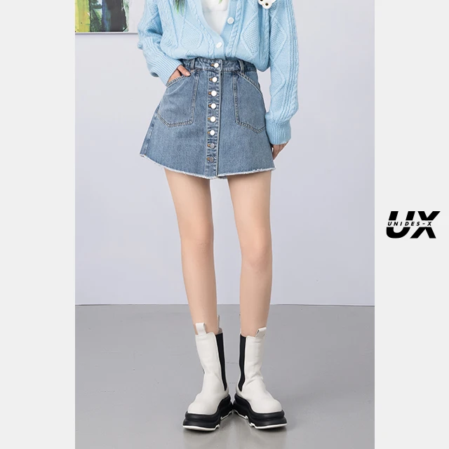 UX夏季新款牛仔裙裤时尚百搭显瘦