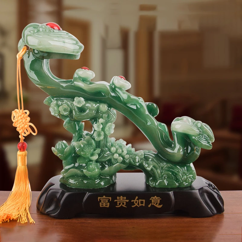 新中式吉祥富贵如意客厅酒柜电视柜隔断家居装饰品树脂工艺品摆件