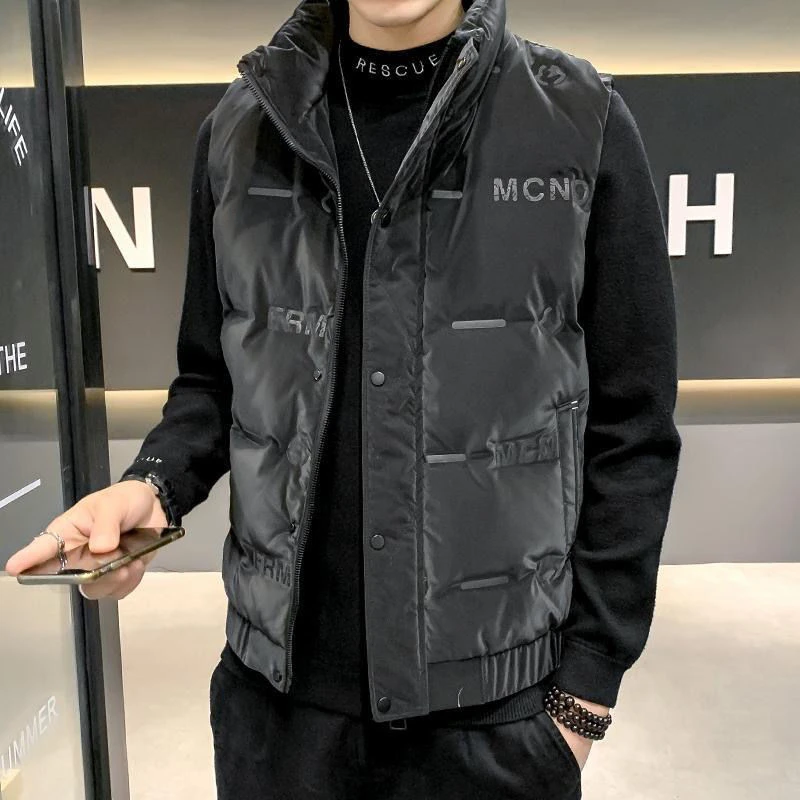 高档男士立领百搭马甲休闲秋冬季保暖外套新款潮流帅气上衣韩版