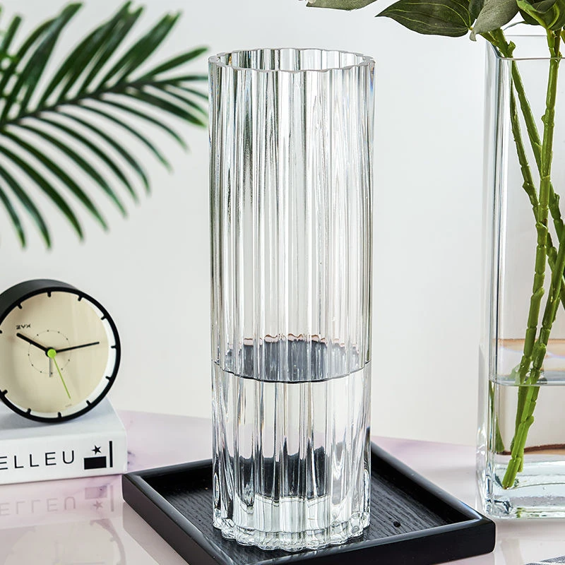 特大号富贵竹透明玻璃加厚花瓶水培客厅落地水晶摆件花盆
