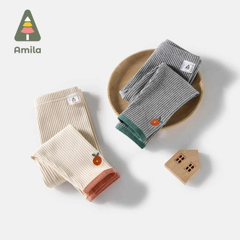 Amila 啊咪啦AKZ459女童打底裤2023新款童装女宝宝春装裤子儿童