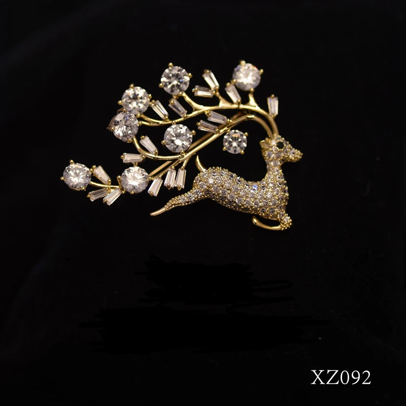 铜合金合成锆石胸针  【 一鹿有你】微微小众一路陪伴胸针XZ092