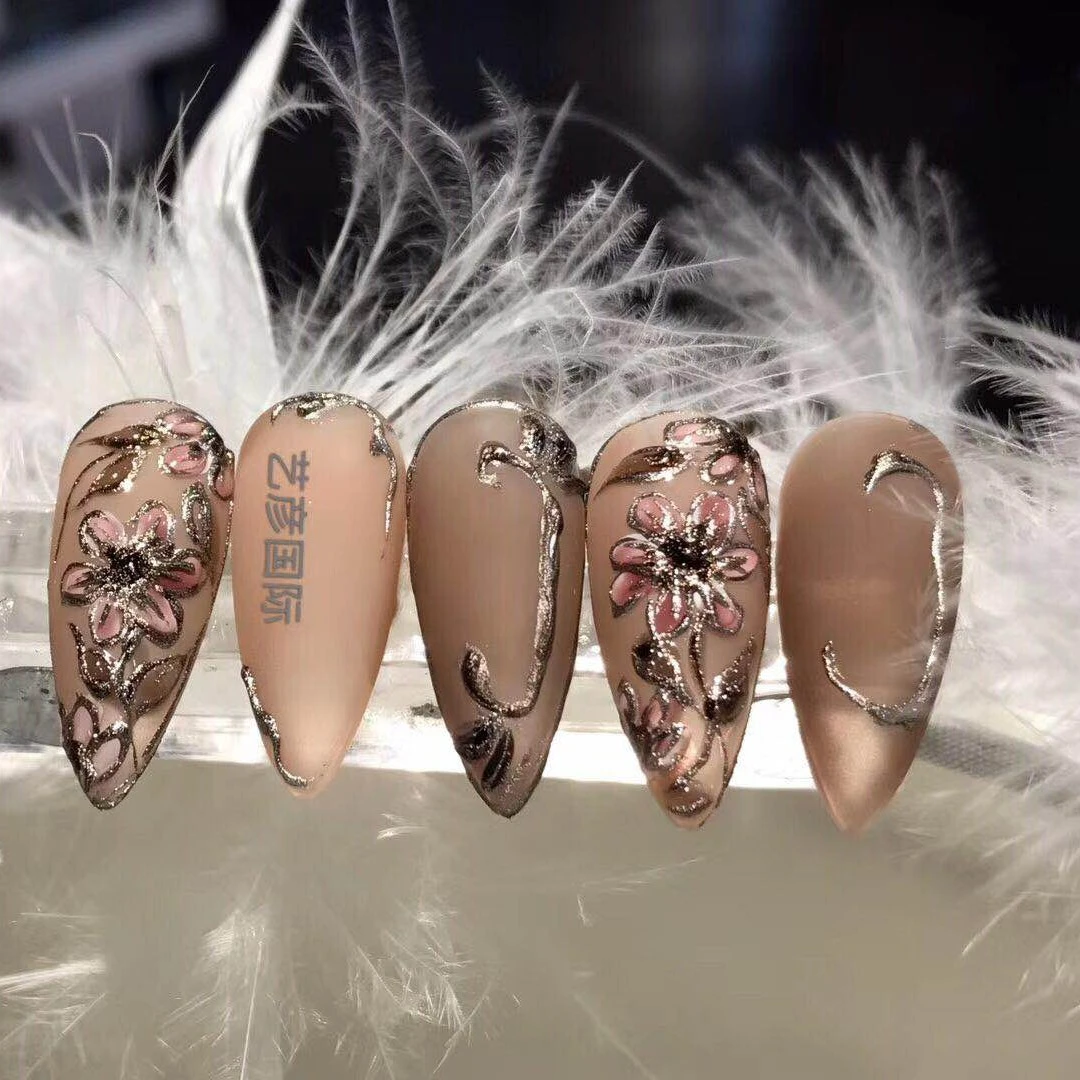 SUCAI/苏彩冰茶色显白贴片指甲贴气质裸色冰透夏日欧美风流行渐变