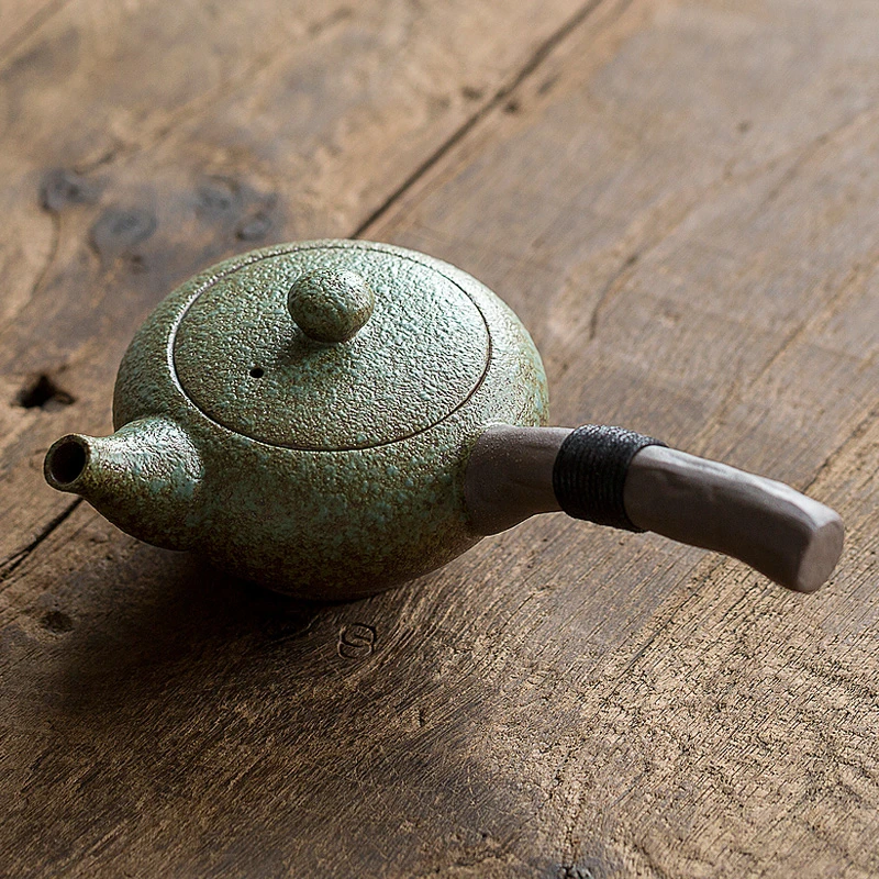 碌心 日式复古茶壶粗陶侧把壶泡茶器家用单壶茶水壶日式功夫茶具