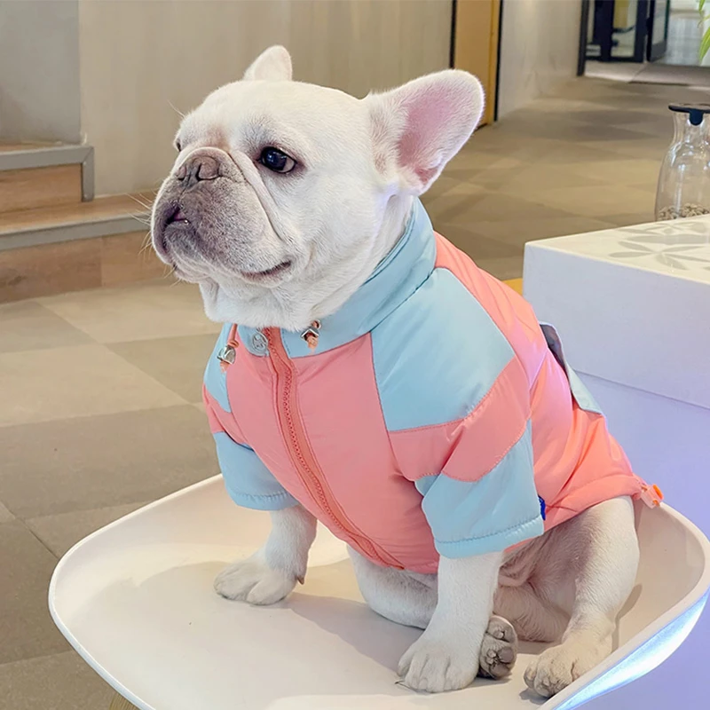 宠物狗狗秋冬款棉衣法斗巴哥斗牛犬比熊博美胖狗衣服加绒防风棉服