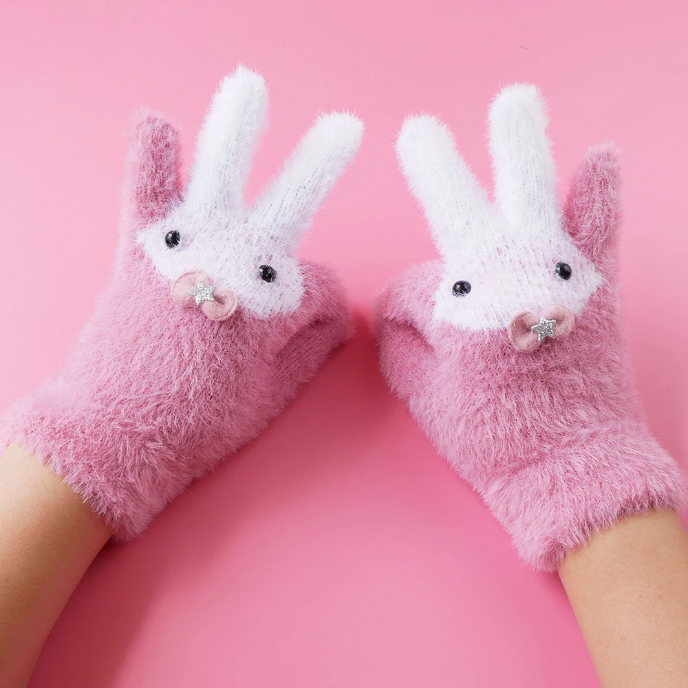 儿童手套女宝宝五指幼儿园公主秋冬季保暖加绒男小孩学生写字分指