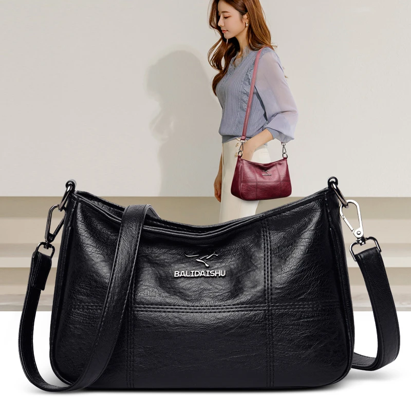 米琦袋鼠单肩包女2025新款时尚百搭轻奢妈妈包斜挎软皮包女士包潮