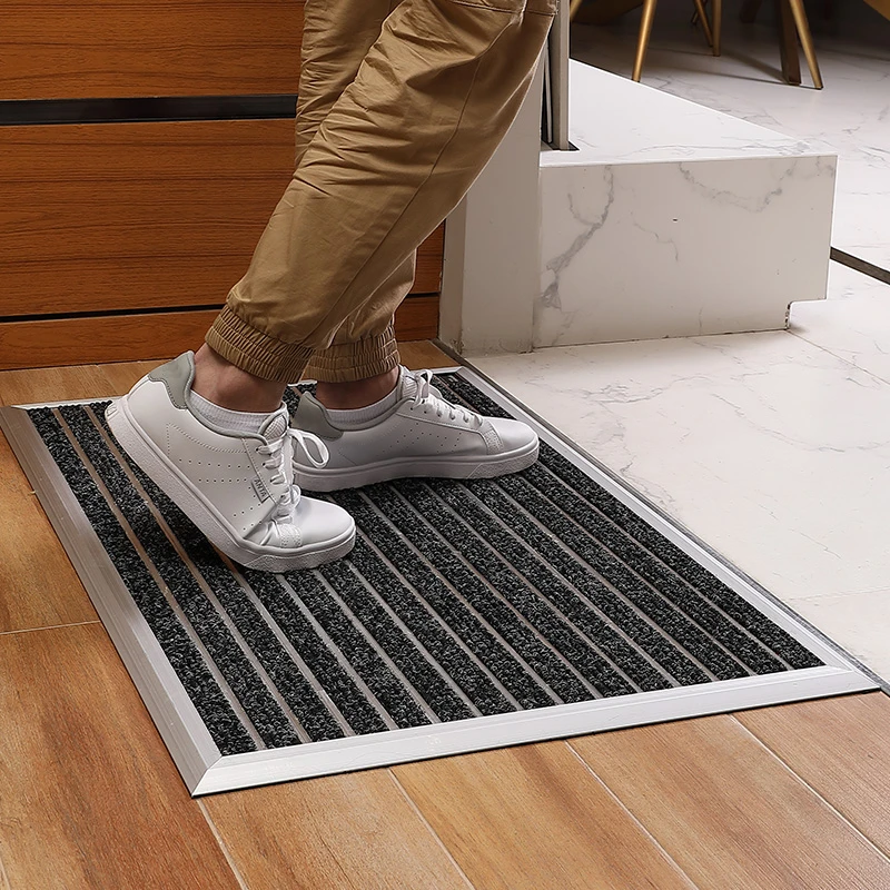 别墅进门脚踏垫商用门垫铝合金直铺式可定制防滑金属门厅除尘地垫