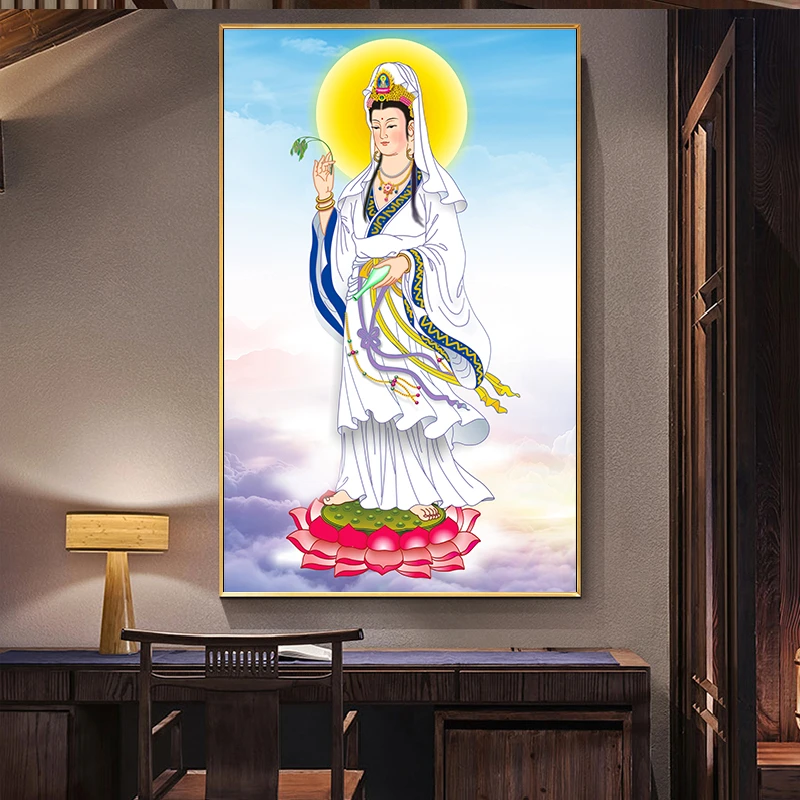 DC/蒂彩【南海观音】新中式寓意中国风钻石画玄关手工diy十字绣