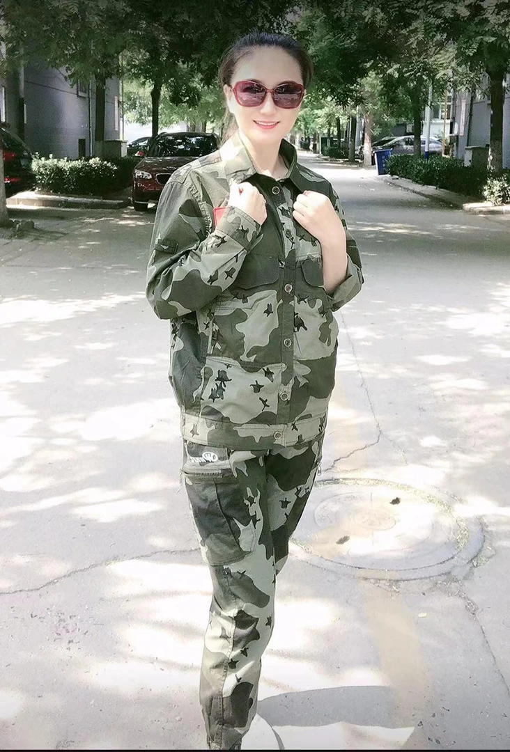 2781春夏季薄款耐磨防撕裂迷彩弹力透气吸汗长袖工作服套装高腰