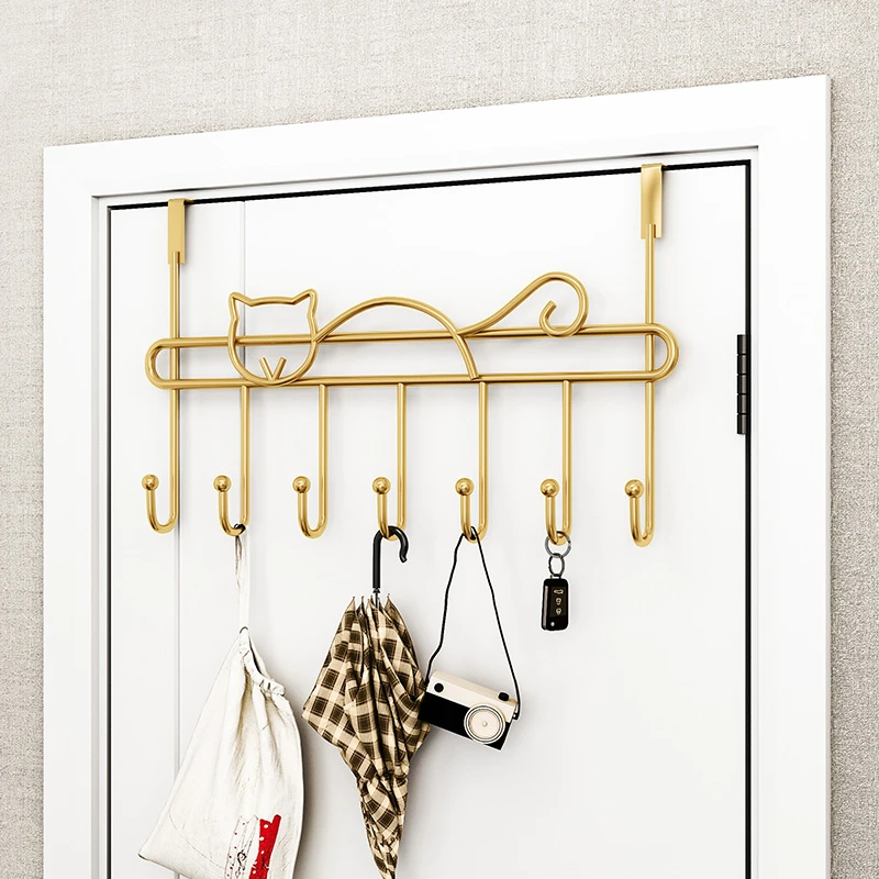 铁博士门后挂钩免打孔门上挂衣架衣架挂架壁挂墙壁收纳置物架衣服