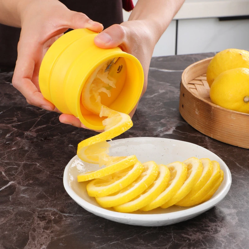 螺旋柠檬切片器水果柠檬切片机奶茶店旋转花式切柠檬茶家用工具