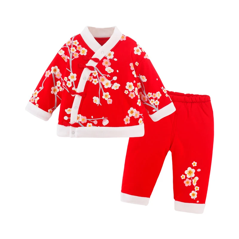 宝然新年衣服宝宝唐装抓周礼服婴儿喜庆拜年服女宝宝周岁衣服套装