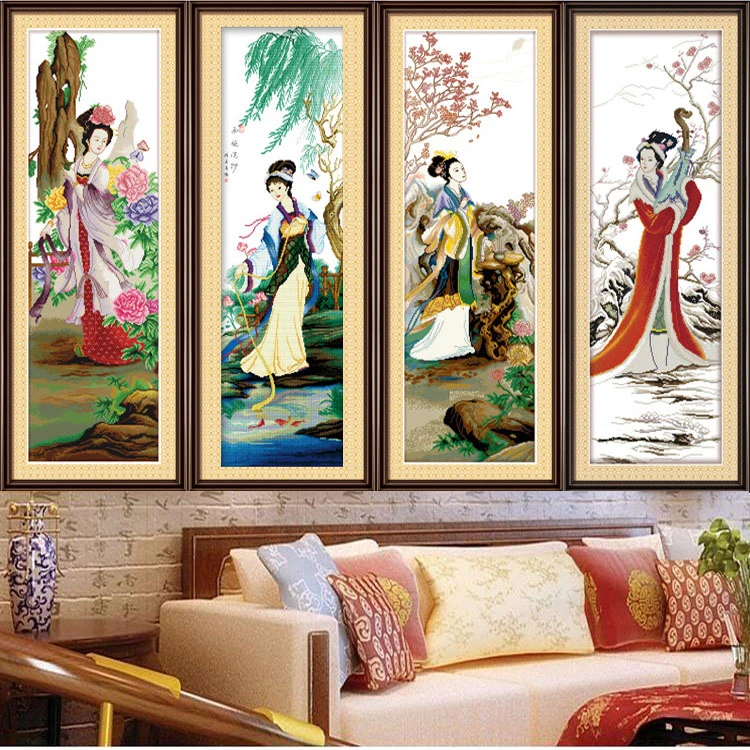 十字绣精准印花贵妃醉酒十字绣仕女图貂蝉西施昭君贵妃