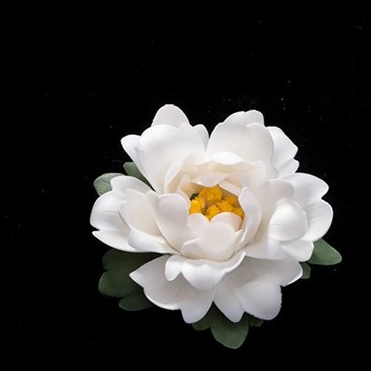 泥灵德化瓷纯手工花香薰陶瓷花家居禅意精美莲花瓷器车载摆件茶室
