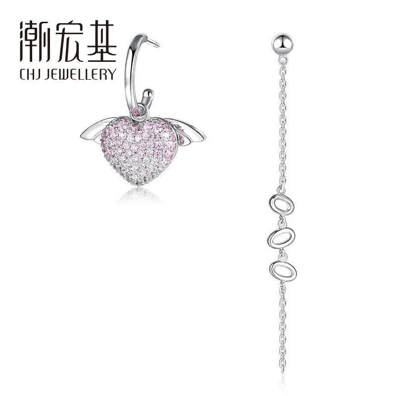 CHJ/潮宏基 合成锆石耳饰 维密天使之翼AB款国风耳饰 026