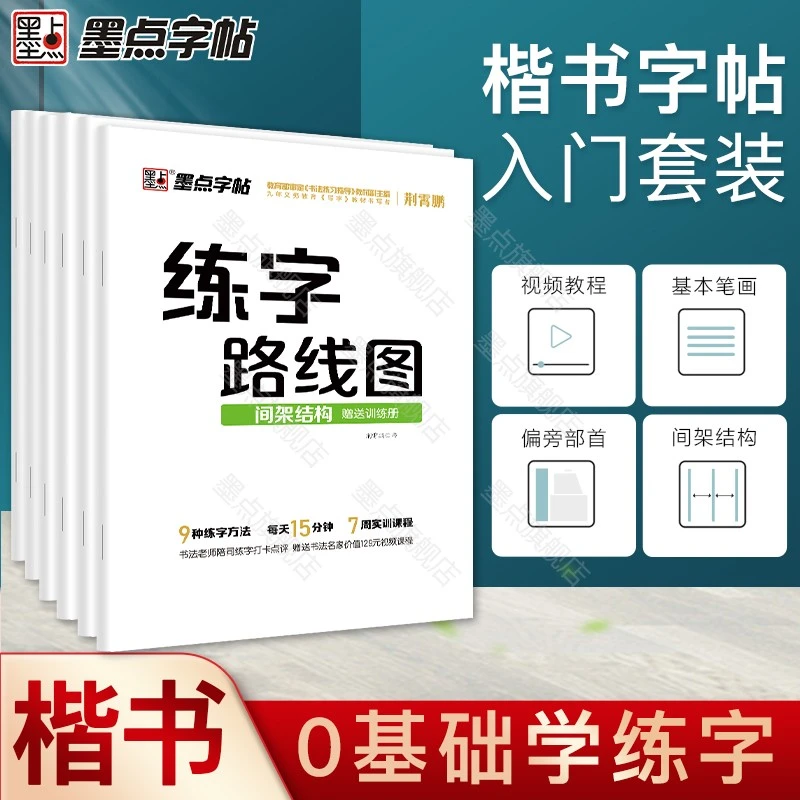 墨点字帖练字路线图 楷书入门基础训练钢笔字帖基本笔画偏旁部首