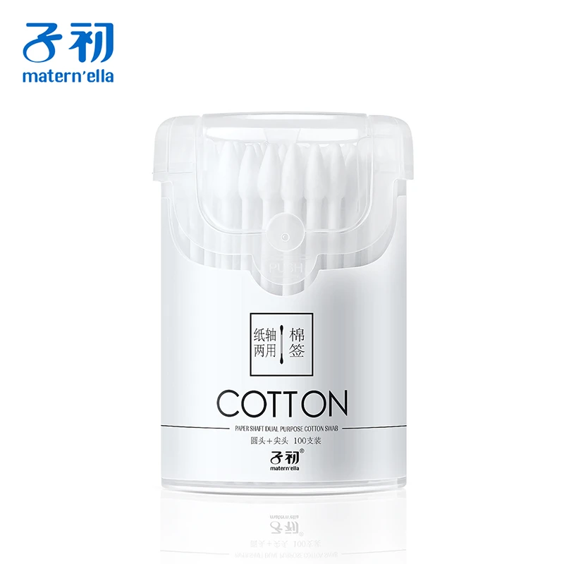 【官旗】子初棉签100支婴儿新生儿宝宝棉棒圆头尖头掏耳朵两用