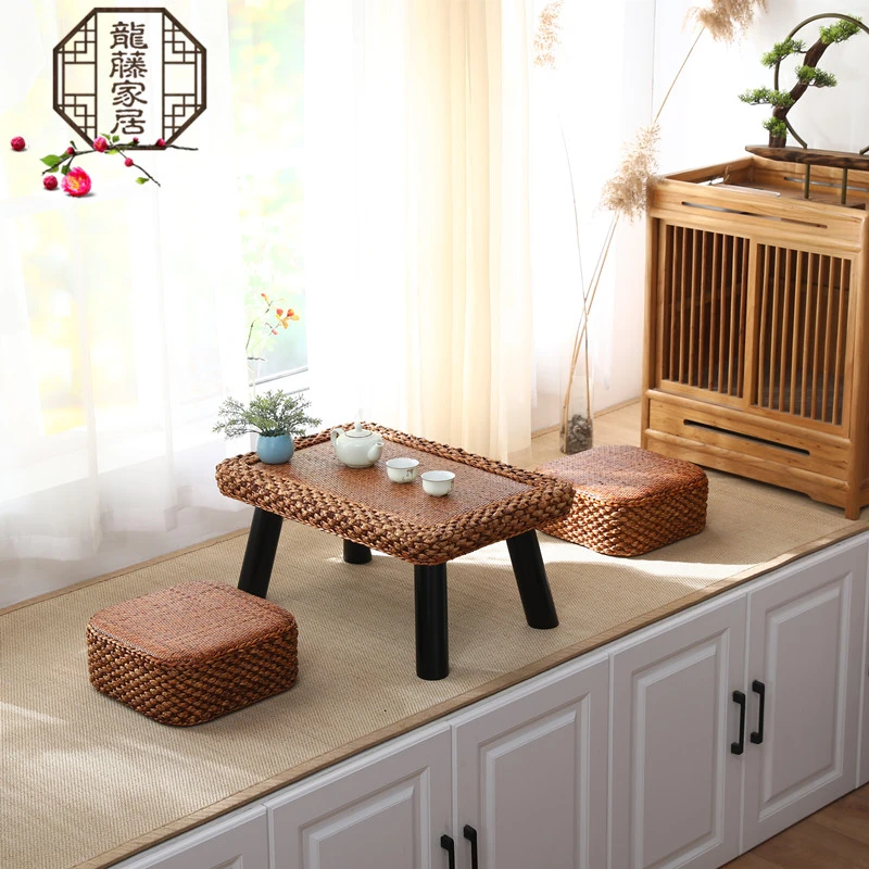 温暖居家藤编桌子茶几家用阳台茶台日式榻榻米茶几飘窗小茶几茶桌