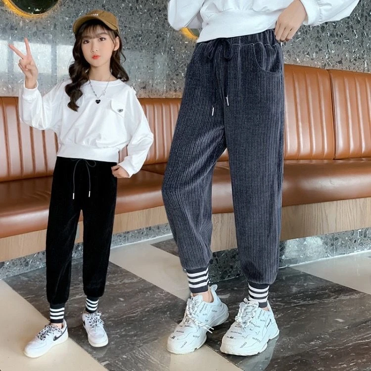 【精选速发】女童裤子新款宽松洋气春秋季休闲裤秋装中大童童装