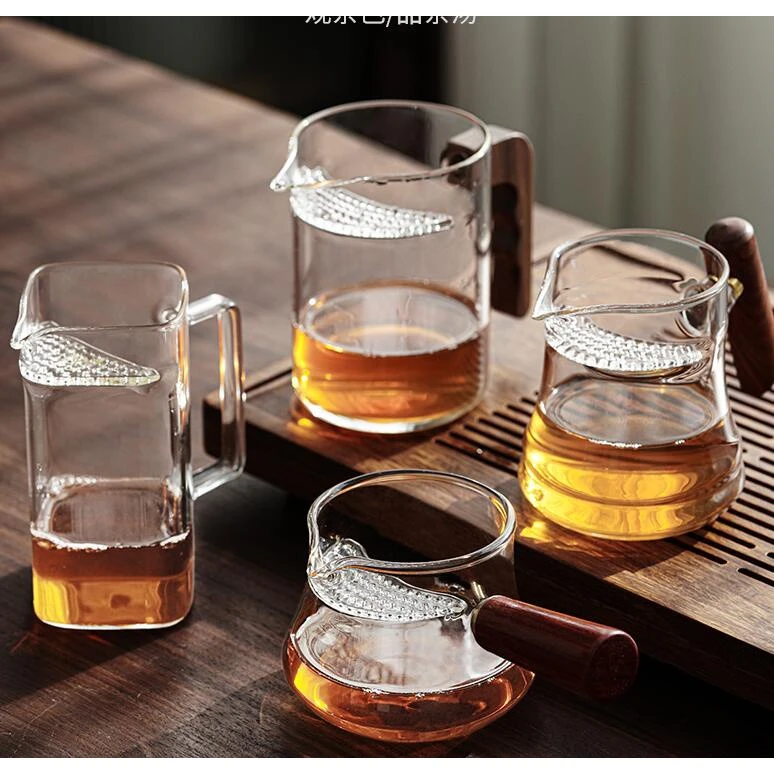 玻璃公道杯大号功夫茶具配件加厚耐热家用装分茶器透明倒茶杯茶海