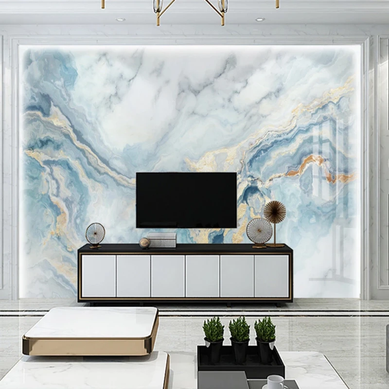3d大理石新款电视背景墙壁画沙发无缝墙布壁画背景墙客厅墙面装饰