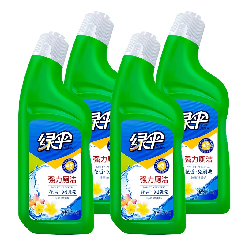 【绿伞】强力厕洁 持久除味去垢清新花香强力洁厕灵500g*4瓶