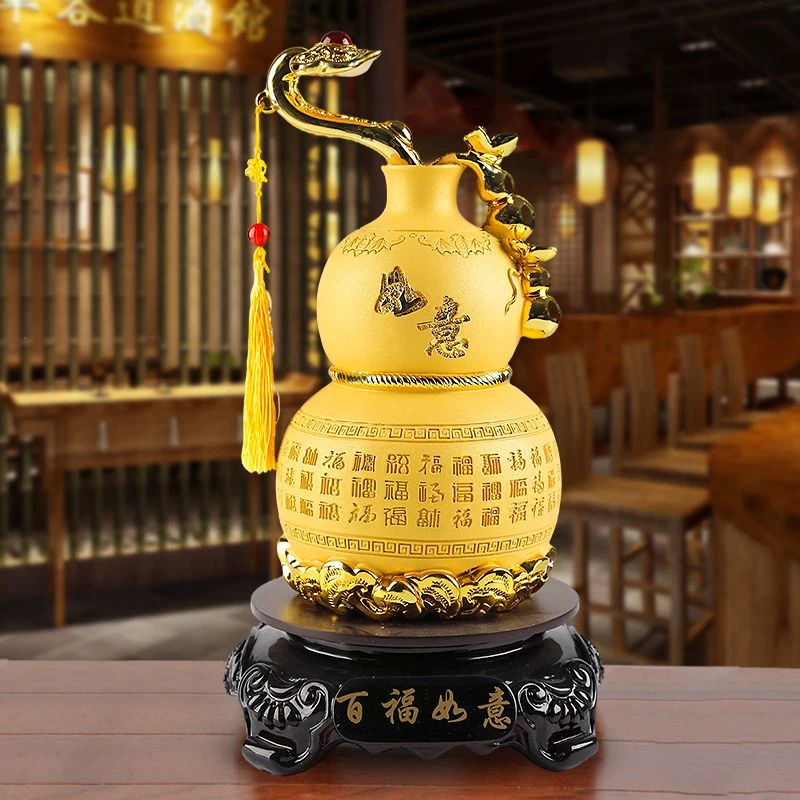 好看金色旋转百福如意福禄葫芦客厅玄关电视柜家居饰品摆件工艺品
