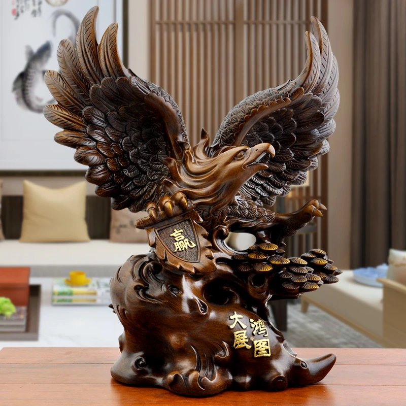 新中式大展宏图鹏程万里鹰办公室客厅家居饰品工艺品摆件开业礼品