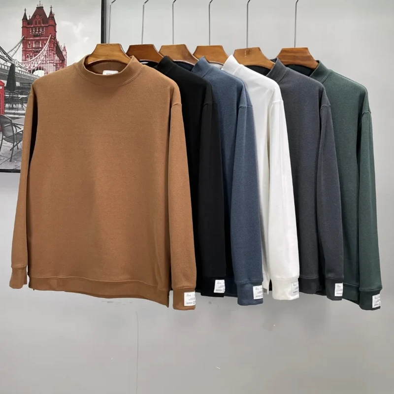 男士2022新款打底衫中领秋冬德绒长袖上衣98040