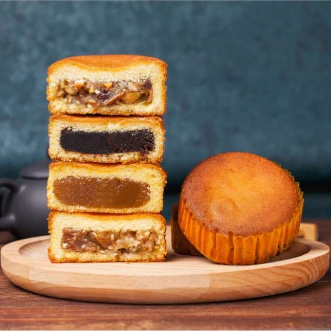 促销美味美蛋皮五仁月饼中秋福利山西特产零食糕点40块装整箱团购
