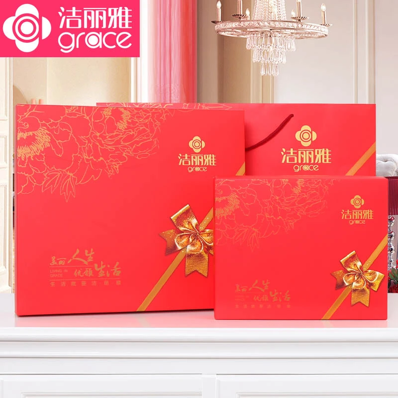 洁丽雅毛巾礼盒浴巾包装袋团购送礼公司福利婚庆袋装