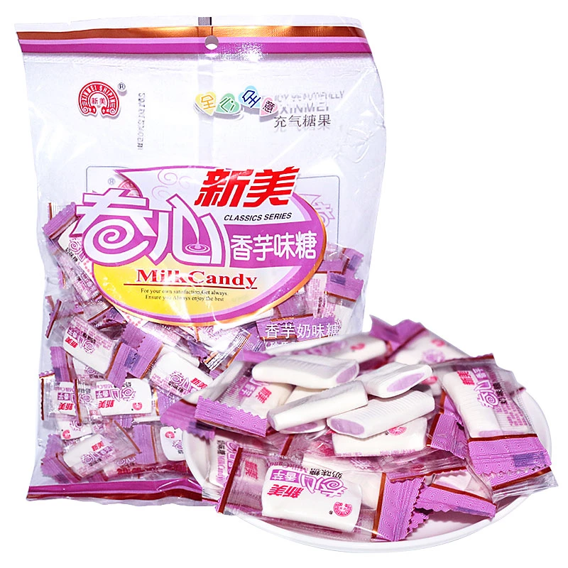 新美卷心香芋味糖8090后童年儿时怀旧零食大礼包300克糖果