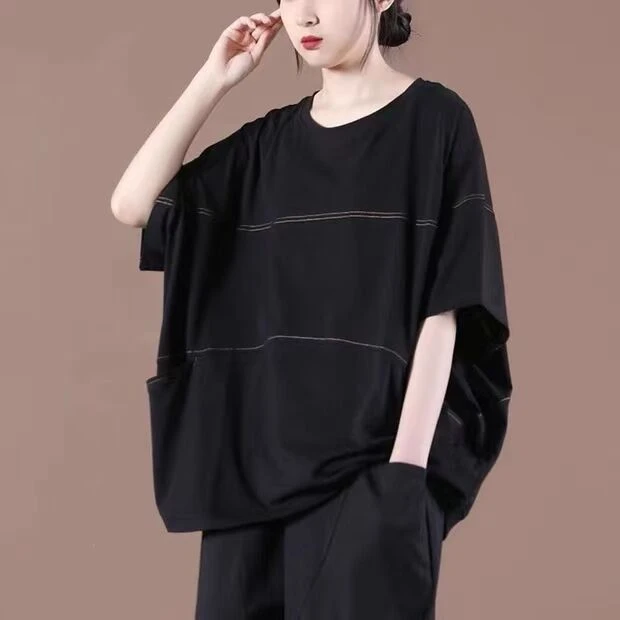 夏装新款韩版宽松大码套头洋气纯色休闲显瘦纯色短袖T恤女