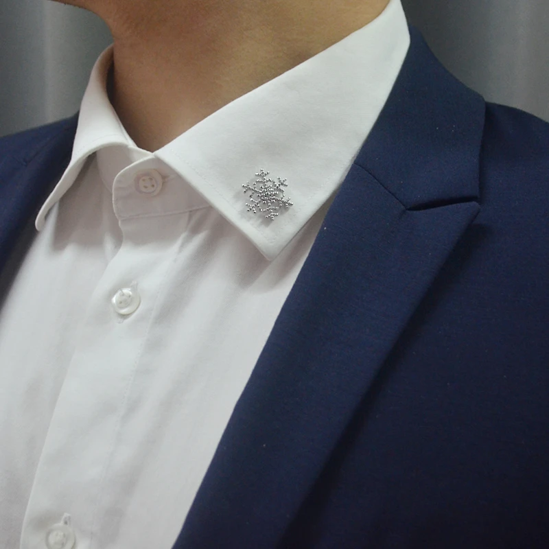 简约百搭雪花胸针男士西服衬衫外套配饰高档情侣别针女圣诞节礼物