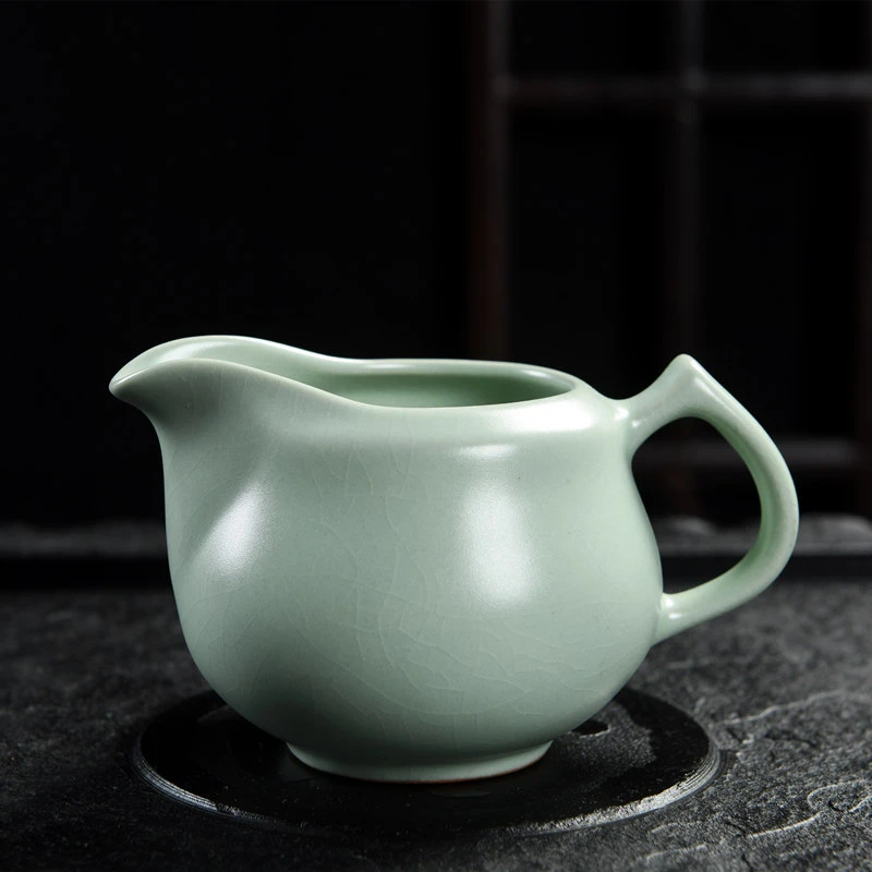 汝窑公道杯开片可养茶海天青大号分茶器冰裂汝瓷哥窑功夫茶具包邮